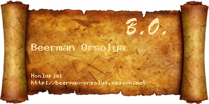 Beerman Orsolya névjegykártya
